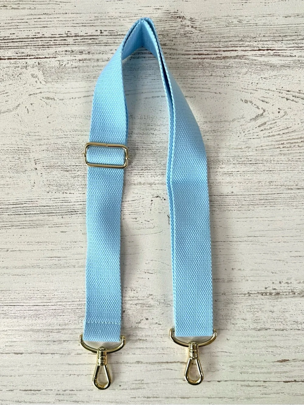 NWOT KATE SPADE Canvas Replacement Strap Light Blue Gold Handbag Tote Bag